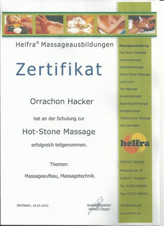 Zertifikate Massage Schongau, Zertifizierung Wellness Schongau, Zertifikate Spa Nok